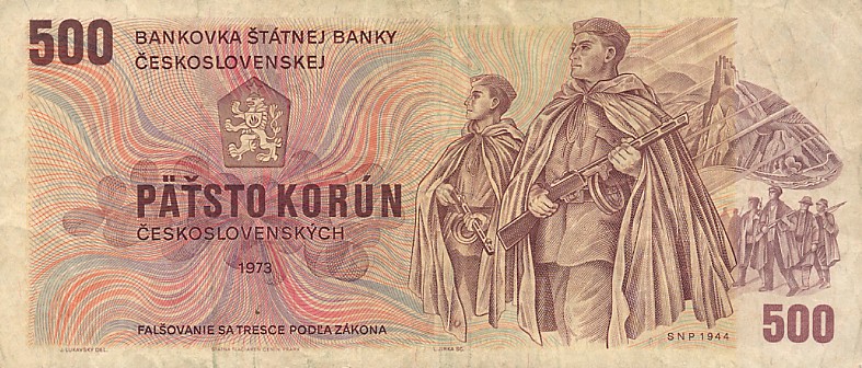 Front of Czechoslovakia p93a: 500 Korun from 1973