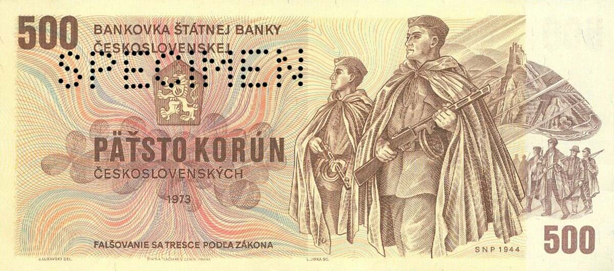 Front of Czechoslovakia p93s: 500 Korun from 1973