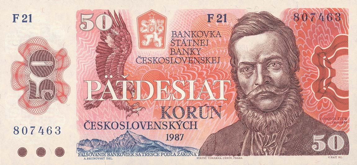 Front of Czechoslovakia p96a: 50 Korun from 1987