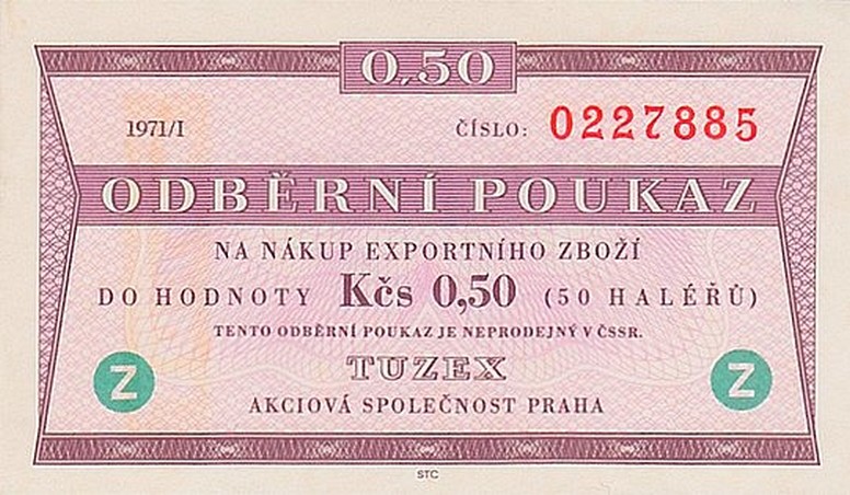 Front of Czechoslovakia pFX40b: 0.5 Koruna from 1969