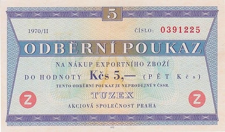 Front of Czechoslovakia pFX42a: 5 Korun from 1969