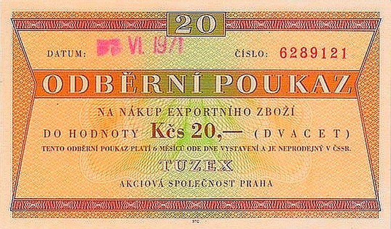 Front of Czechoslovakia pFX44: 20 Korun from 1969