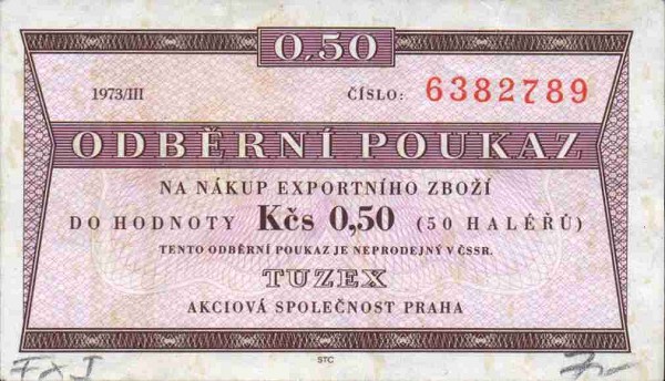 Front of Czechoslovakia pFX47a: 0.5 Koruna from 1973