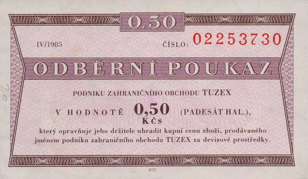 Front of Czechoslovakia pFX55: 0.5 Koruna from 1980