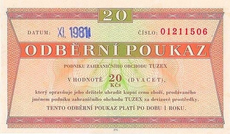 Front of Czechoslovakia pFX59: 20 Korun from 1980