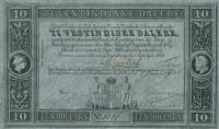 p4 from Danish West Indies: 10 Dalere from 1849
