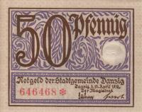 p11 from Danzig: 50 Pfennig from 1919