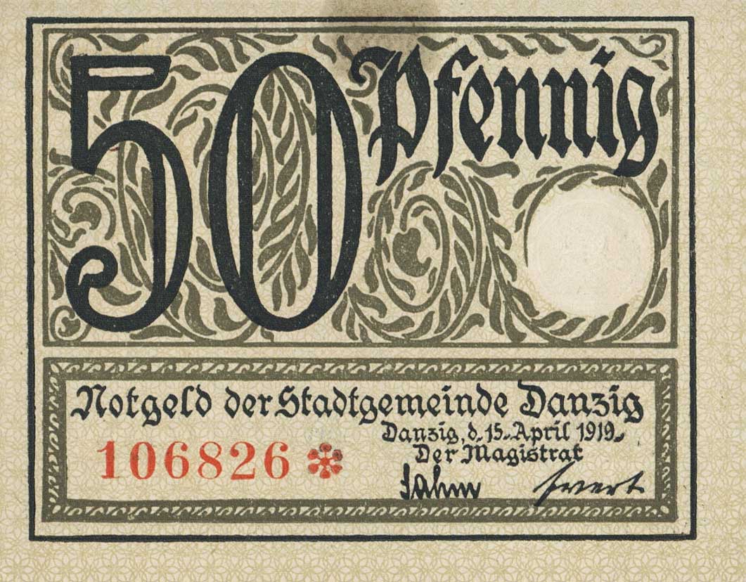 Front of Danzig p12: 50 Pfennig from 1919