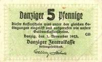 p34a from Danzig: 5 Pfennig from 1923