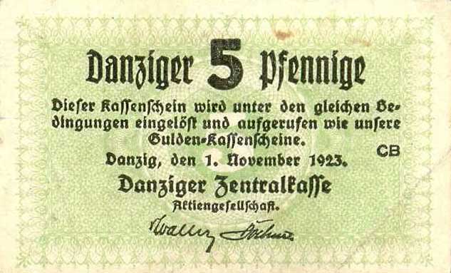 Front of Danzig p34b: 34 Pfennig from 1923