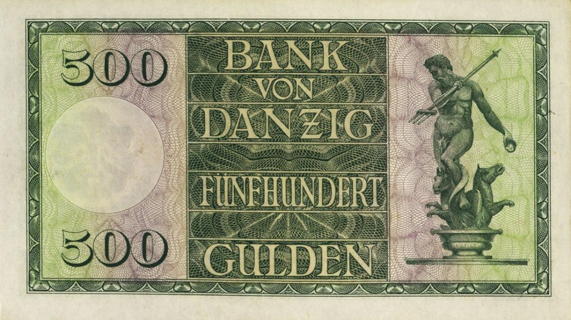 Back of Danzig p56: 500 Gulden from 1924