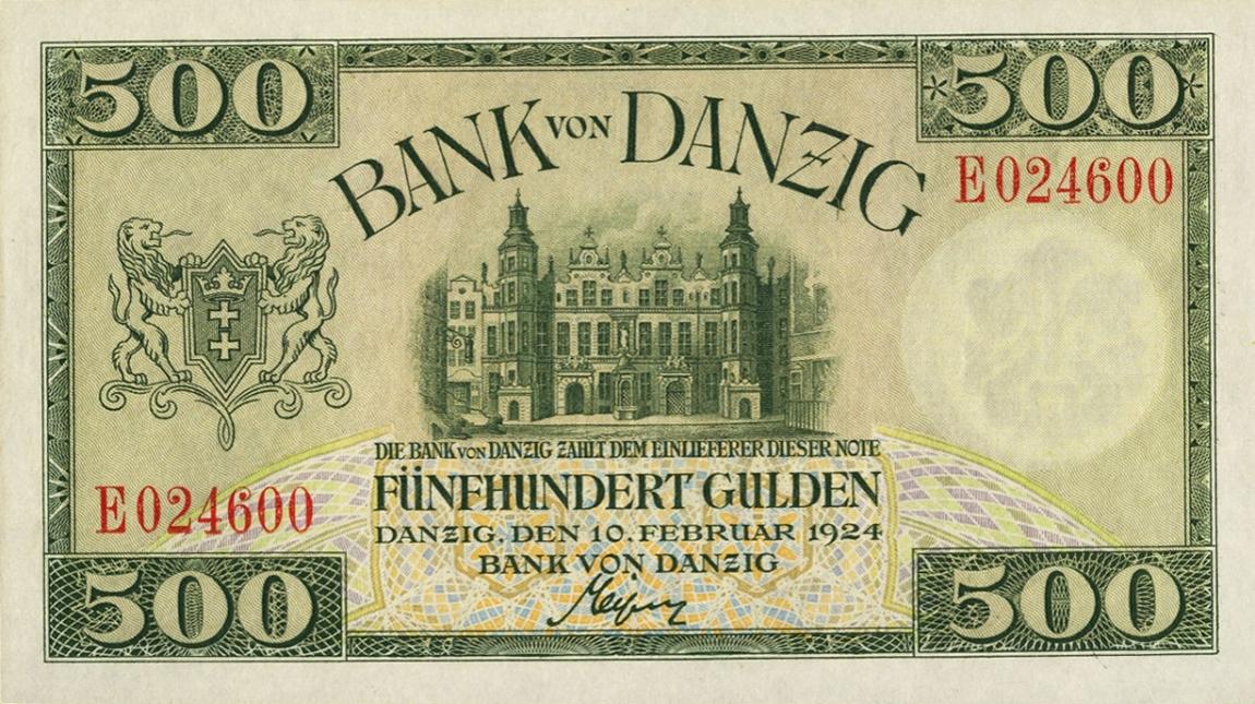 Front of Danzig p56: 500 Gulden from 1924