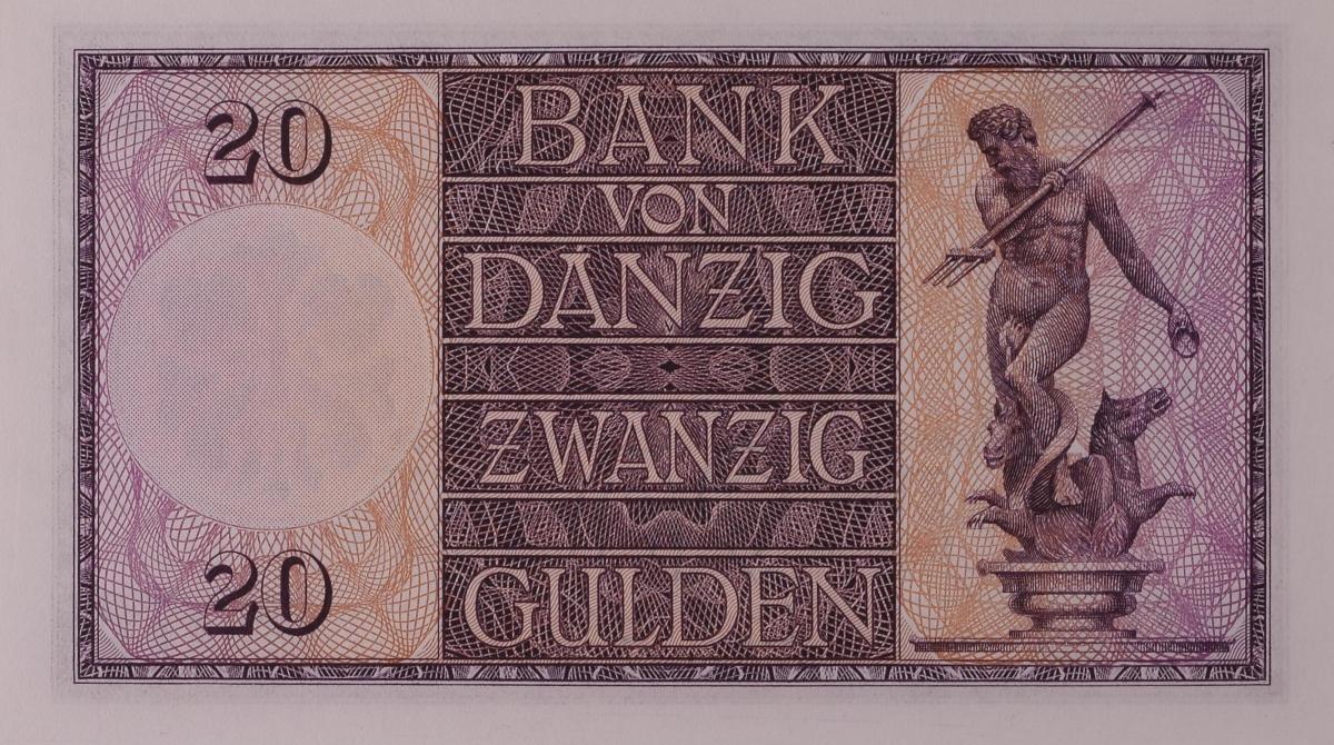 Back of Danzig p60: 20 Gulden from 1932