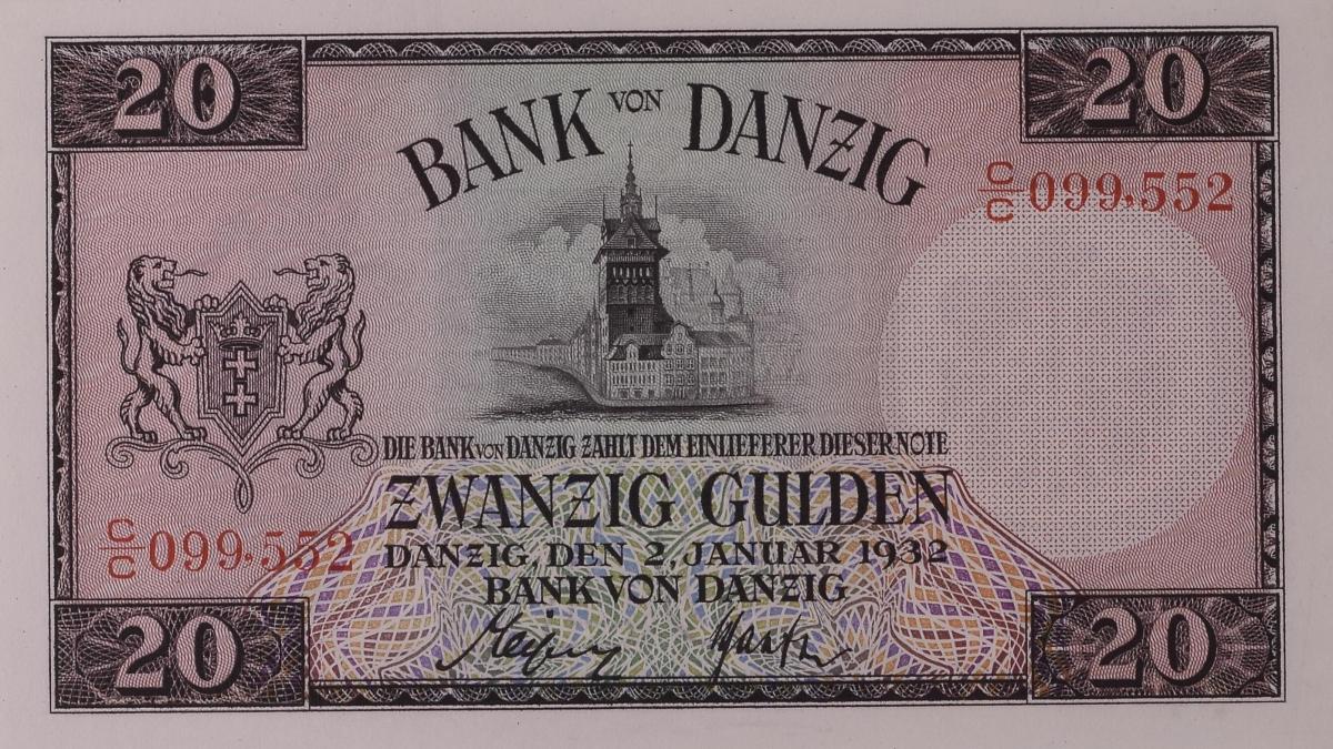 Front of Danzig p60: 20 Gulden from 1932