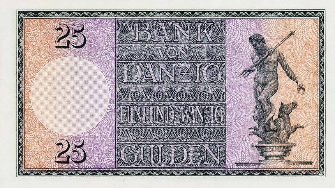 Back of Danzig p61: 25 Gulden from 1931