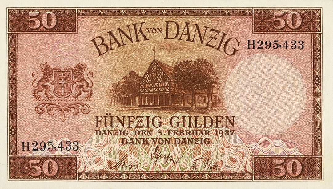 Front of Danzig p65: 50 Gulden from 1937