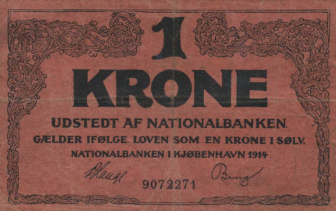 Front of Denmark p10b: 1 Krone from 1914