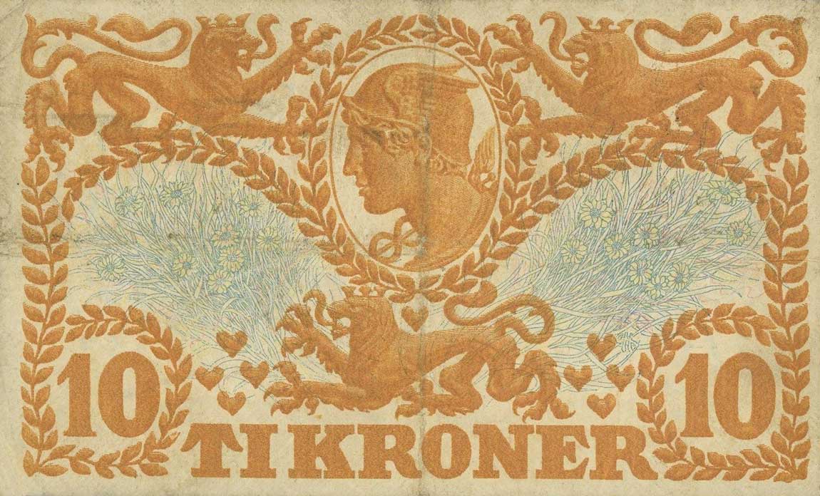 Back of Denmark p21e: 10 Kroner from 1915