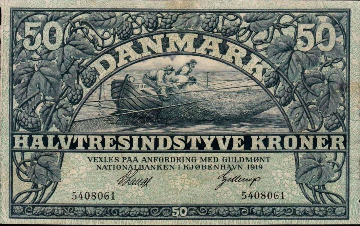 Front of Denmark p22c: 50 Kroner from 1919