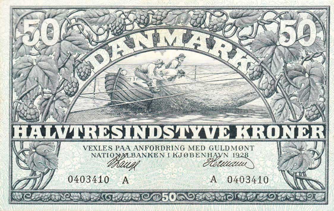 Front of Denmark p22h: 50 Kroner from 1928