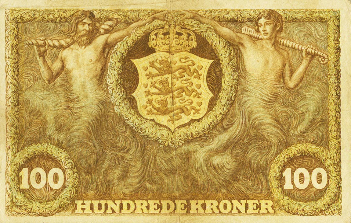 Back of Denmark p23e: 100 Kroner from 1920