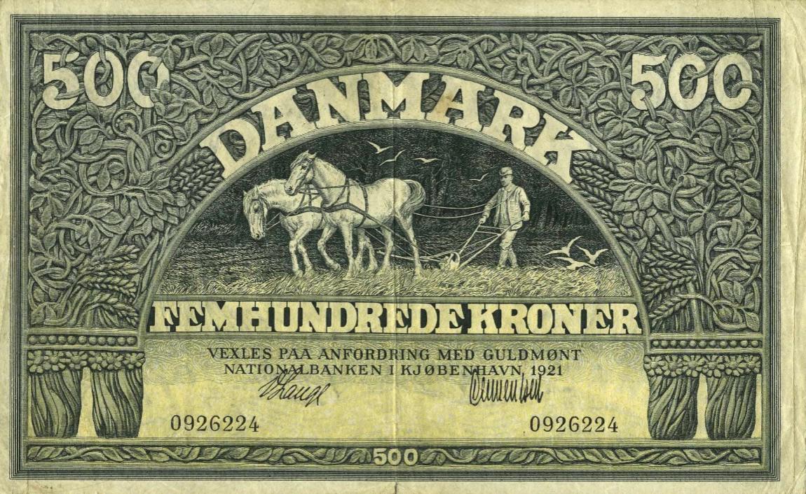 Front of Denmark p24c: 500 Kroner from 1919