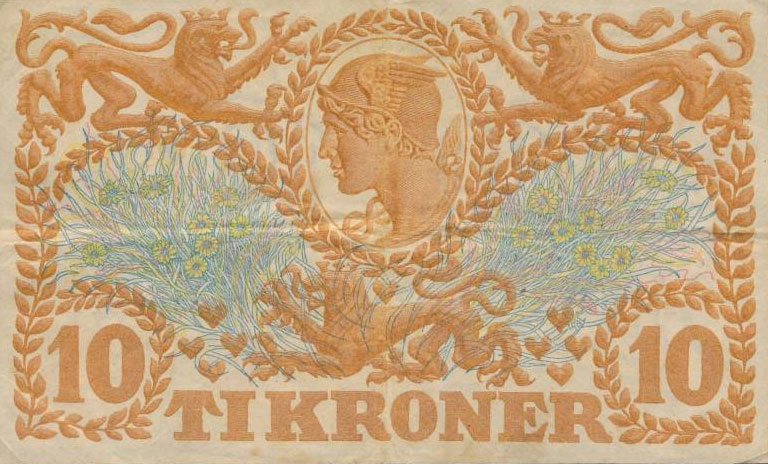 Back of Denmark p26a: 10 Kroner from 1930