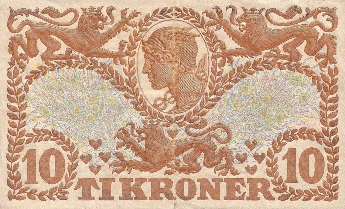 Back of Denmark p26f: 10 Kroner from 1933