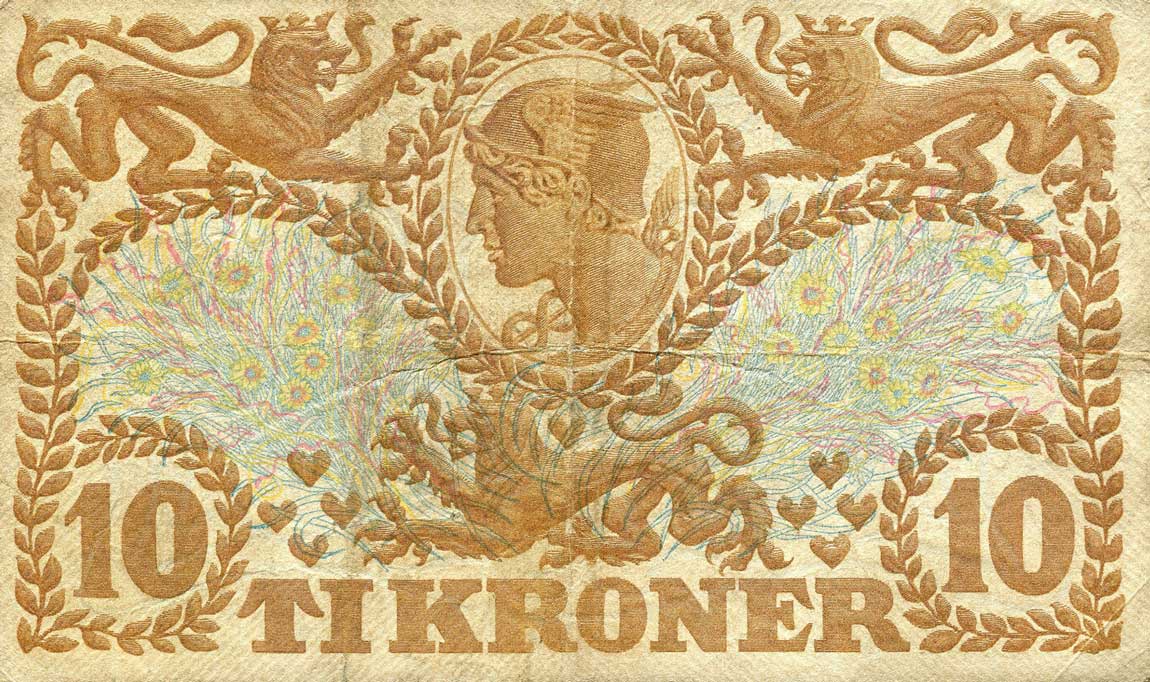 Back of Denmark p26i: 10 Kroner from 1934