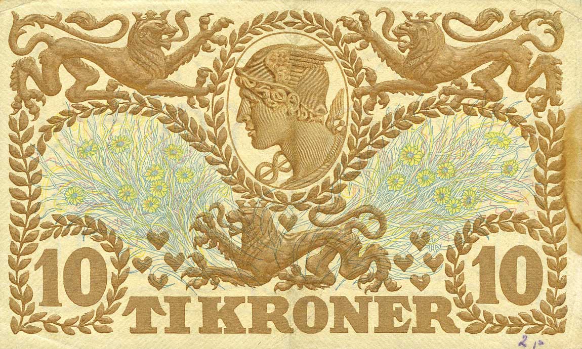 Back of Denmark p26k: 10 Kroner from 1935