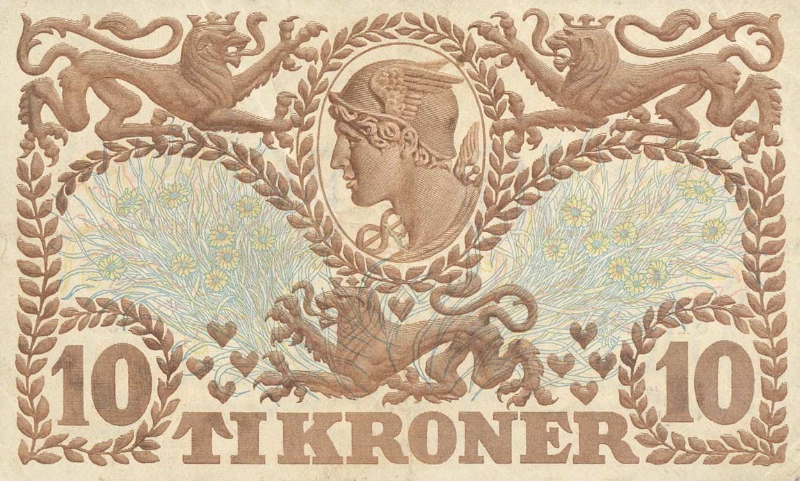 Back of Denmark p26n: 10 Kroner from 1936