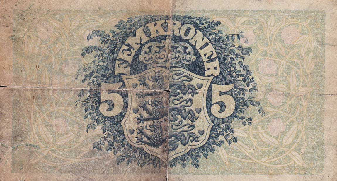 Back of Denmark p30d: 5 Kroner from 1940