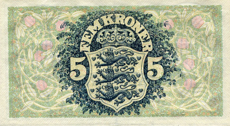 Back of Denmark p30g: 5 Kroner from 1942