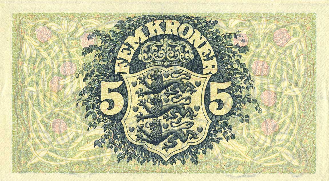 Back of Denmark p30j: 5 Kroner from 1943