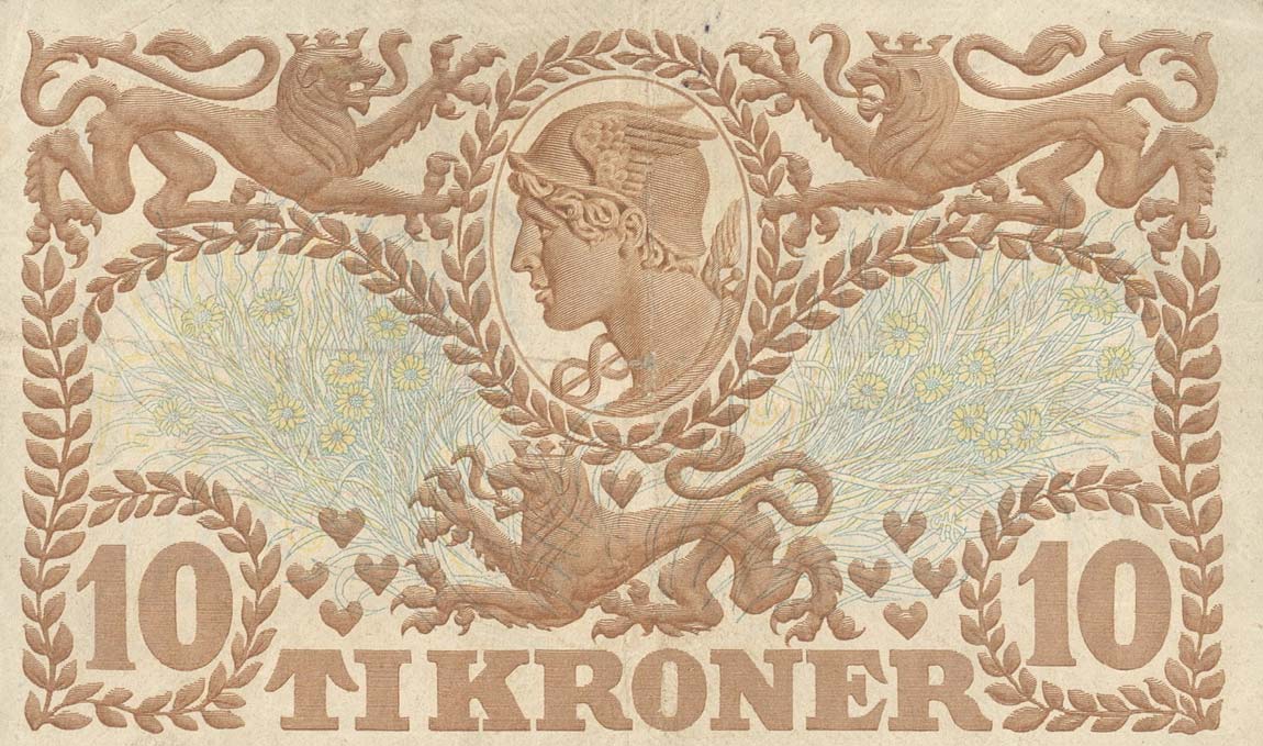 Back of Denmark p31h: 10 Kroner from 1939