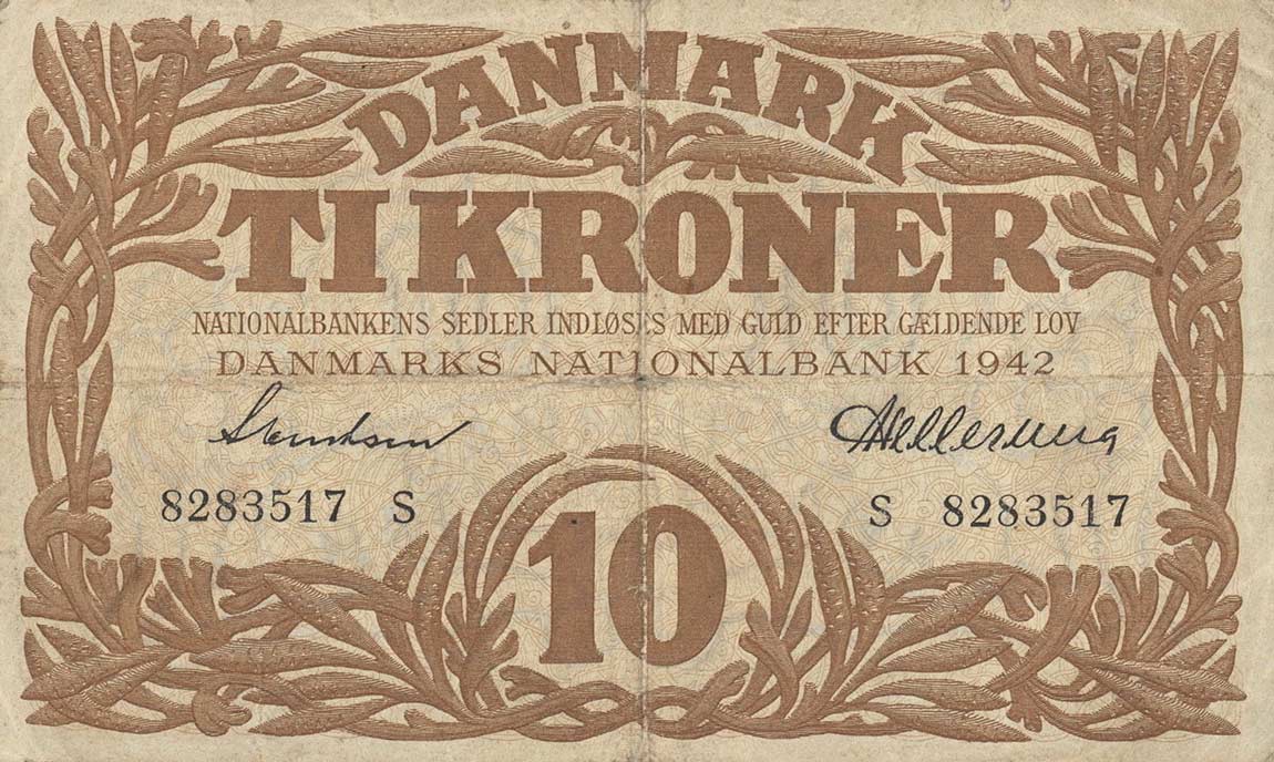Front of Denmark p31l: 10 Kroner from 1942