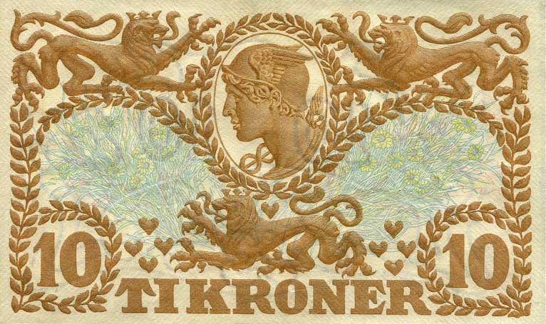 Back of Denmark p31p: 10 Kroner from 1943