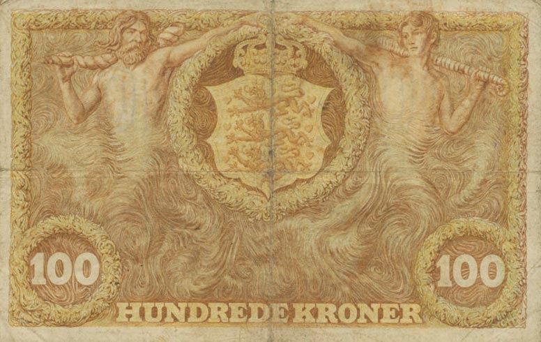 Back of Denmark p33b: 100 Kroner from 1940