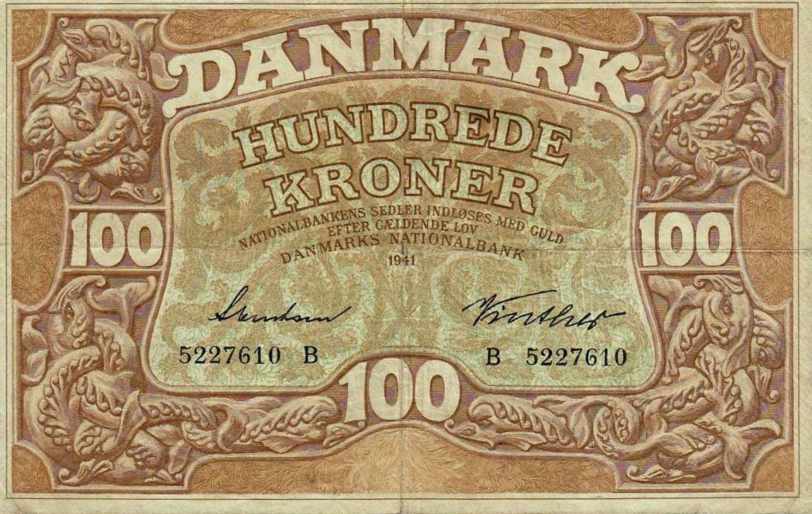 Front of Denmark p33c: 100 Kroner from 1941