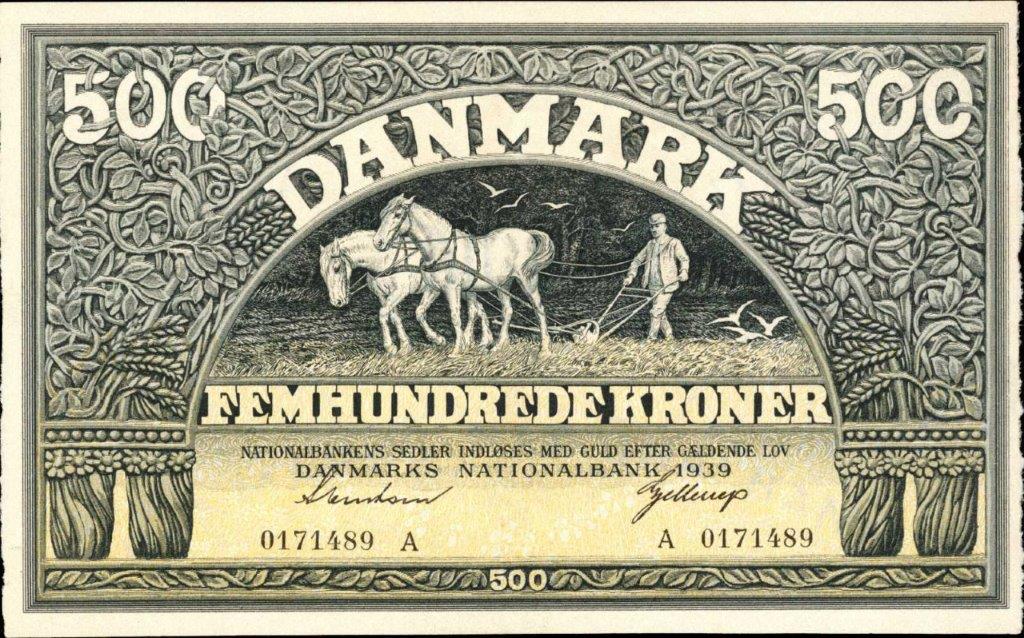 Front of Denmark p34b: 500 Kroner from 1941