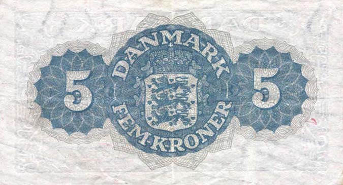 Back of Denmark p35a: 5 Kroner from 1944