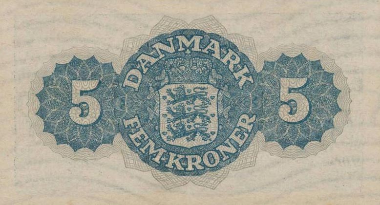 Back of Denmark p35e: 5 Kroner from 1948