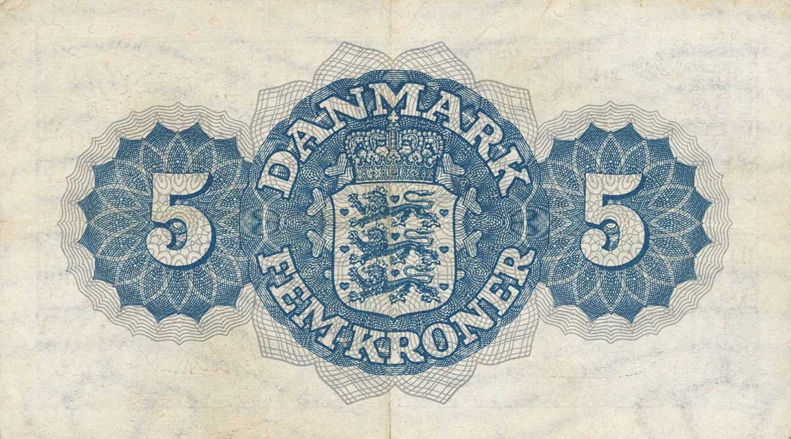 Back of Denmark p35g: 5 Kroner from 1950