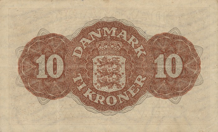 Back of Denmark p36a: 10 Kroner from 1944