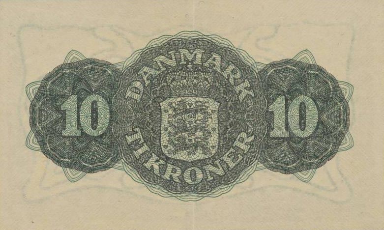 Back of Denmark p37b: 10 Kroner from 1945