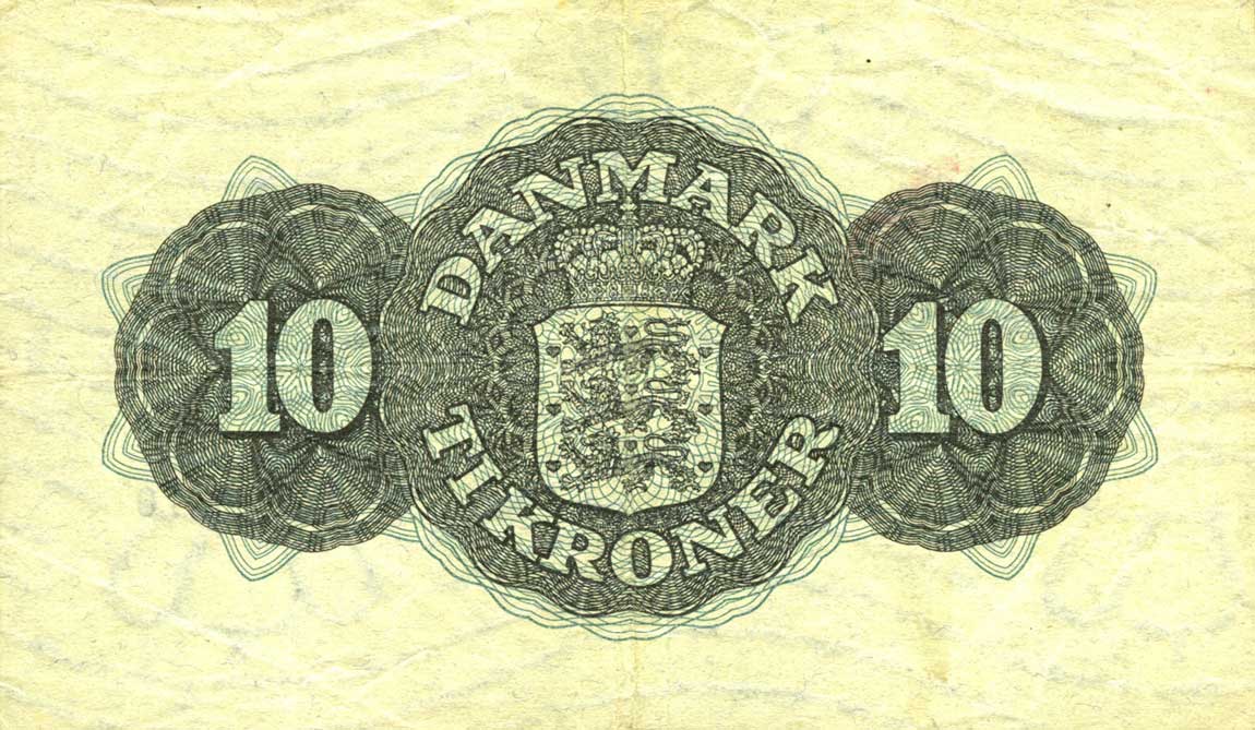 Back of Denmark p37d: 10 Kroner from 1945