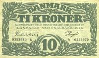 p37d from Denmark: 10 Kroner from 1945