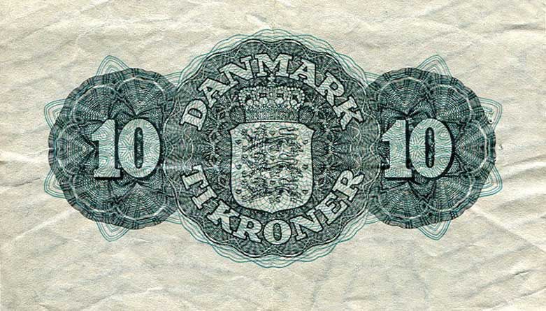 Back of Denmark p37j: 10 Kroner from 1948