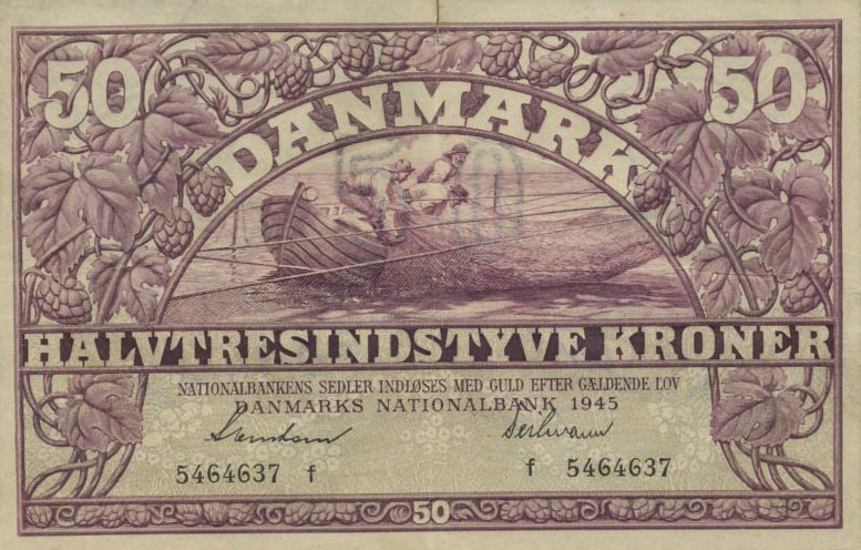 Front of Denmark p38b: 50 Kroner from 1945