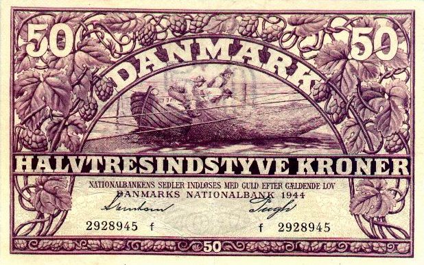 Front of Denmark p38d: 50 Kroner from 1948